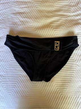 Panache Black Bikini Bottom with Gold Accent